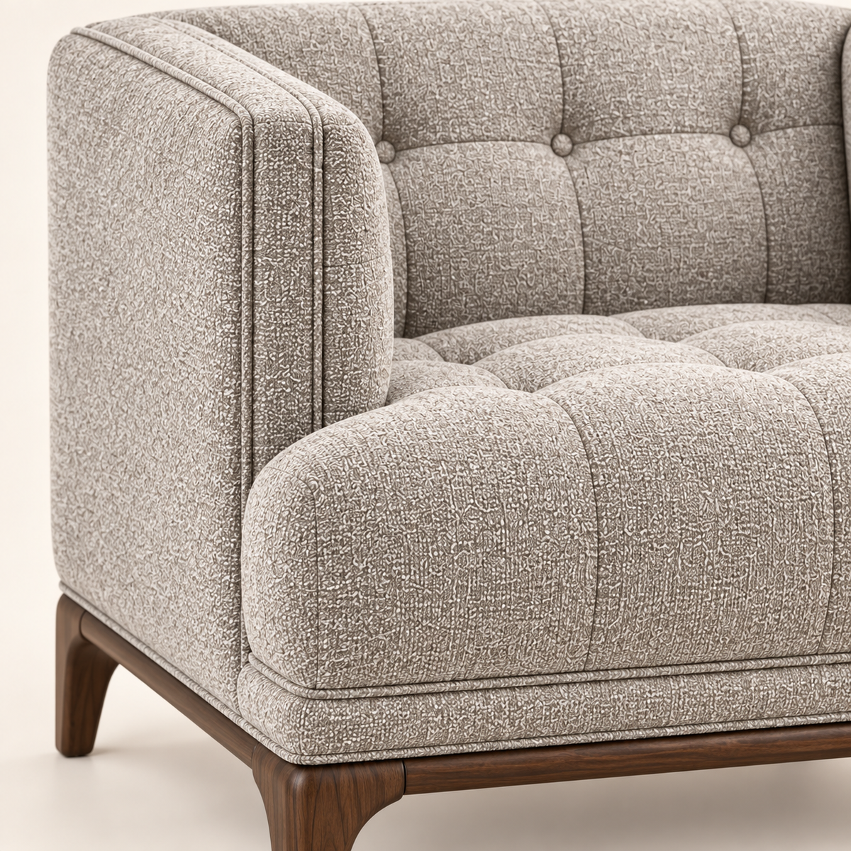 Grey Upholstered Armchair – close up view, Latest Furniture