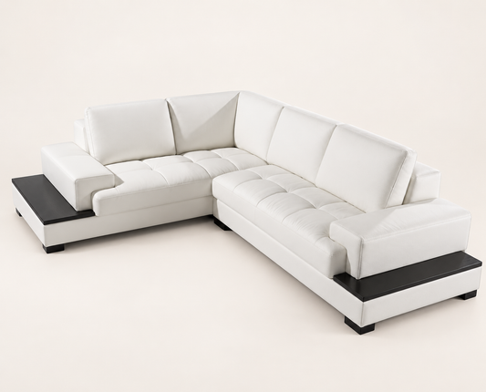 Ivory Suede Five-Seater L-Shaped Sofa – Latest Furniture
