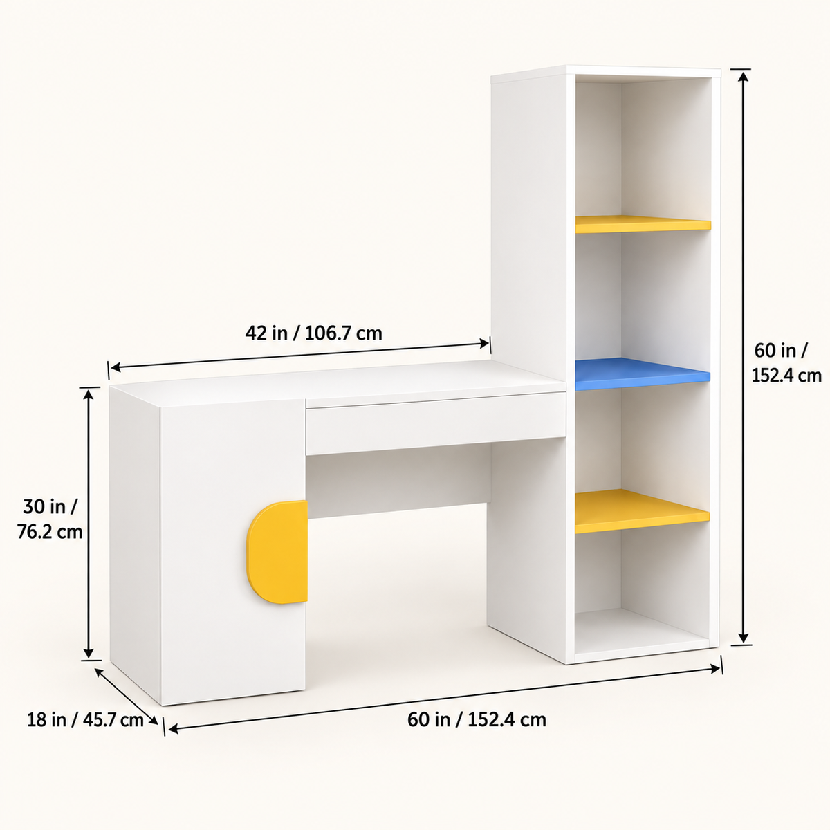 Compact Kids Study Table with Bookshelf – Latest Furniture