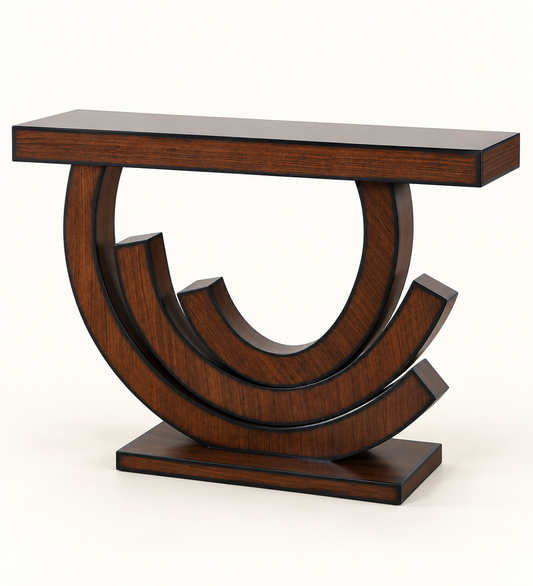 Arched Veneer Console Table – side studio view