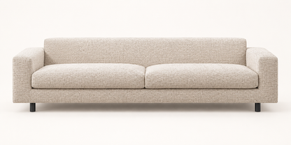 Beige Suede Four-Seater Sofa – front studio view