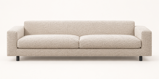 Beige Suede Four-Seater Sofa – front studio view
