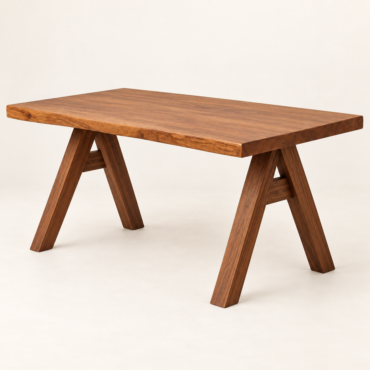 Cane-Back Trestle Dining Set solid Sheesham wood dining table shown separately.