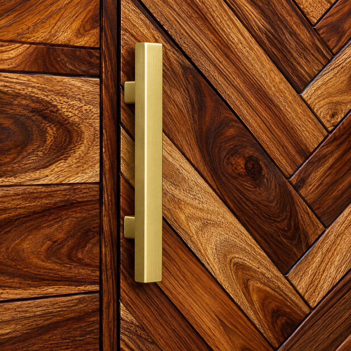 Chevron Sheesham Wood Sideboard – close up