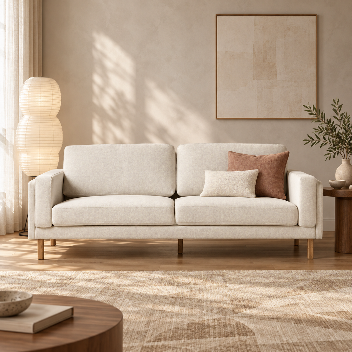 Cream Two Seater Sofa – lifestyle view, Latest Furniture