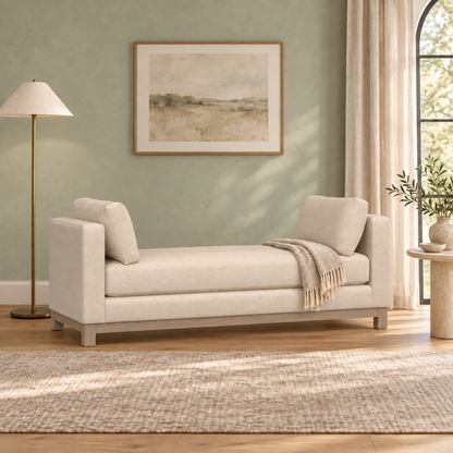 Cream Upholstered Chaise Sofa – lifestyle view, Latest Furniture