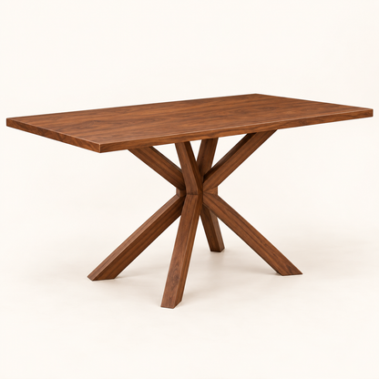 Cross-Leg Cane-Back Dining Set solid Sheesham wood dining table shown separately.