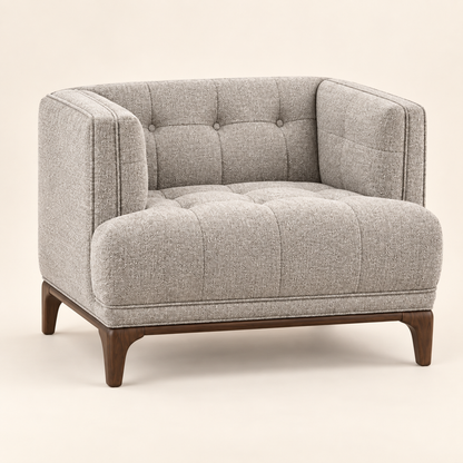 Grey Upholstered Armchair – studio view, Latest Furniture