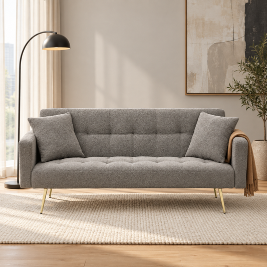 Grey Upholstered Sofa – lifestyle view, Latest Furniture