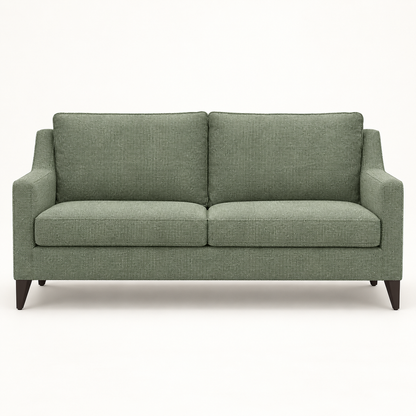 Sage Green Fabric 2-Seater Sofa — front studio view