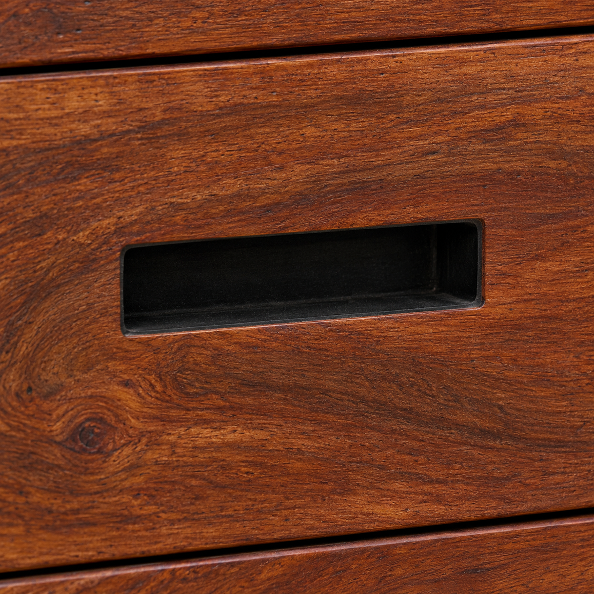 Slotted Sheesham Wood TV Cabinet – close up