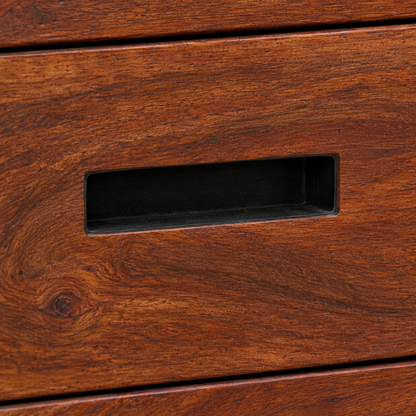 Slotted Sheesham Wood TV Cabinet – close up