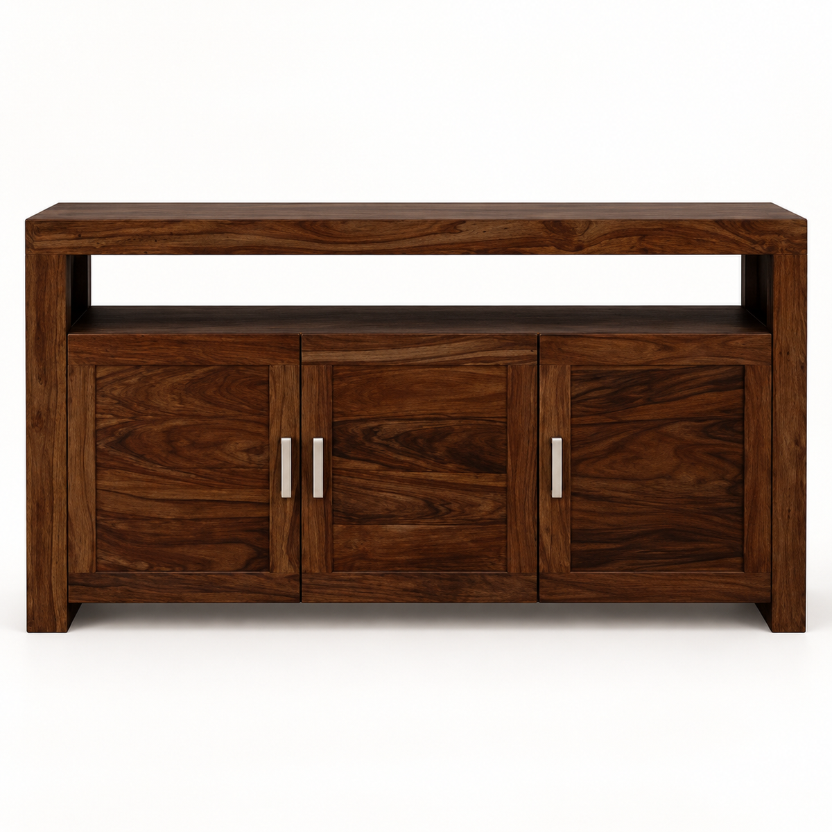 Three-Door Sheesham Wood Sideboard – front studio