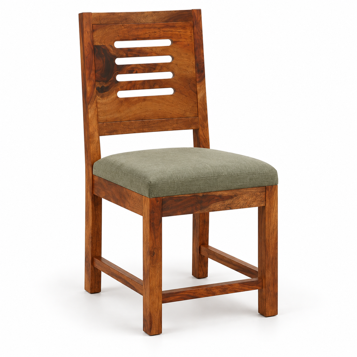 Upholstered Slat-Back Dining Set matching dining chair shown separately.