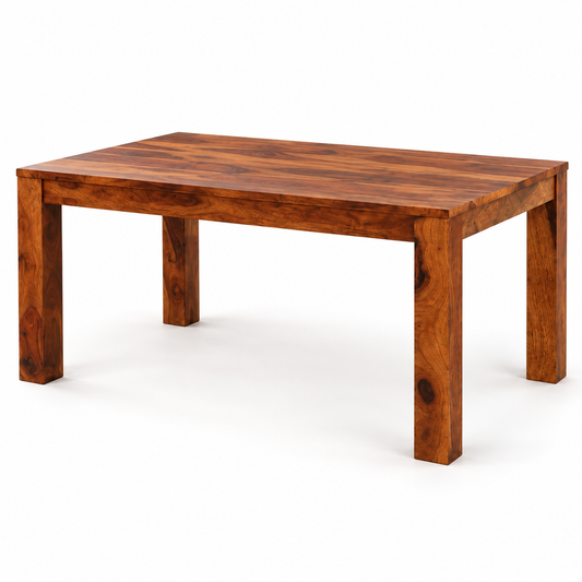 Upholstered Slat-Back Dining Set solid Sheesham wood dining table shown separately.