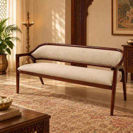 Wooden Frame Upholstered Bench – lifestyle view, Latest Furniture