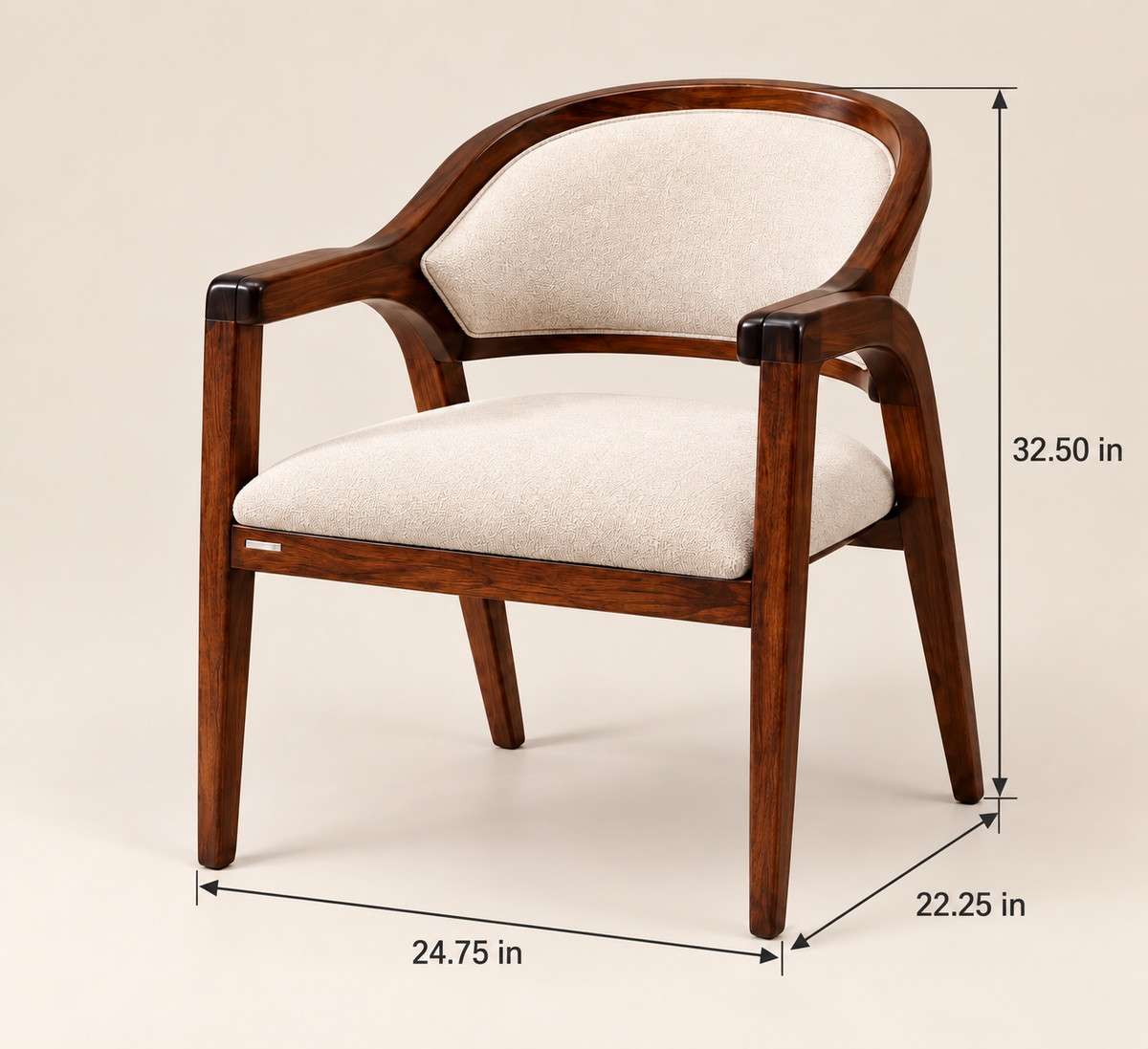 Wooden Frame Upholstered Chair – dimension view, Latest Furniture