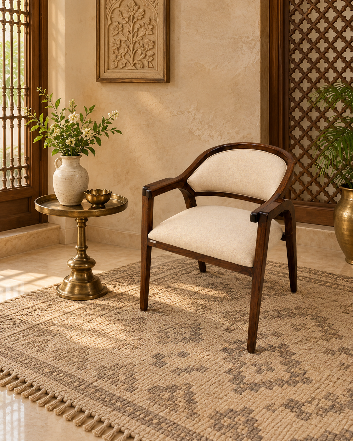 Wooden Frame Upholstered Chair – lifestyle view, Latest Furniture