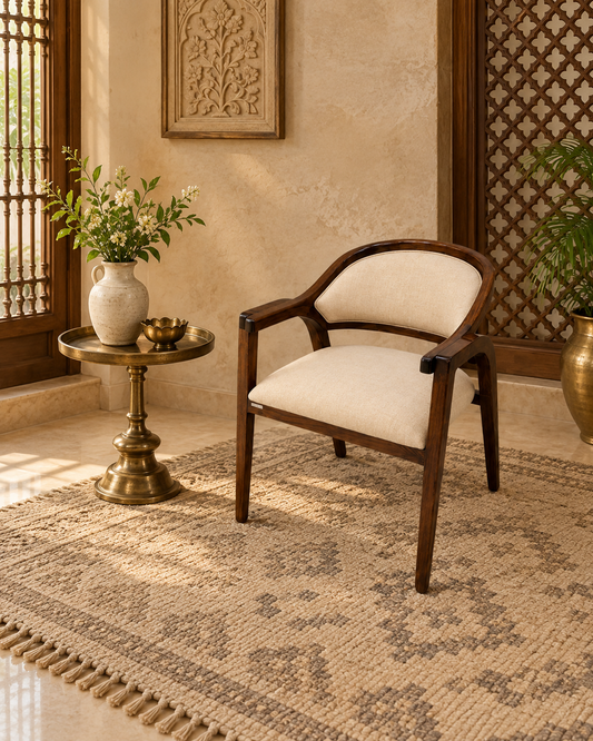 Wooden Frame Upholstered Chair – lifestyle view, Latest Furniture