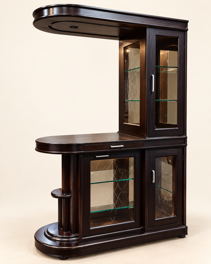 Wooden Glass Display Cabinet — front studio view