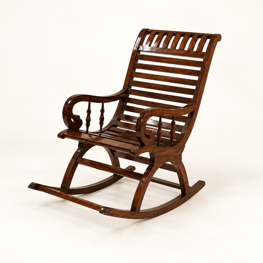 Wooden Slatted Rocking Chair – studio view, Latest Furniture