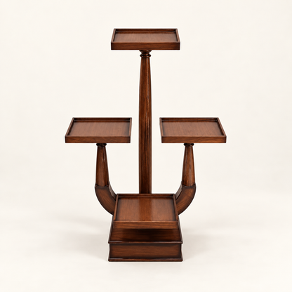 Wooden Tiered Planter Stand — front studio view