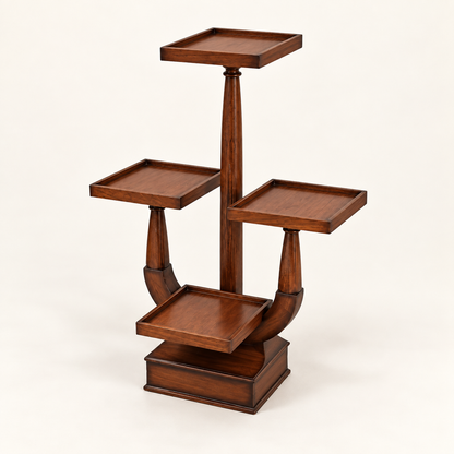 Wooden Tiered Planter Stand — side studio view